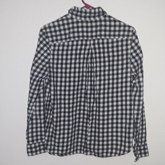 Tommy Hilfiger Black and White Plaid Long Sleeve Shirt Girls Size Large - Picture 3 of 5